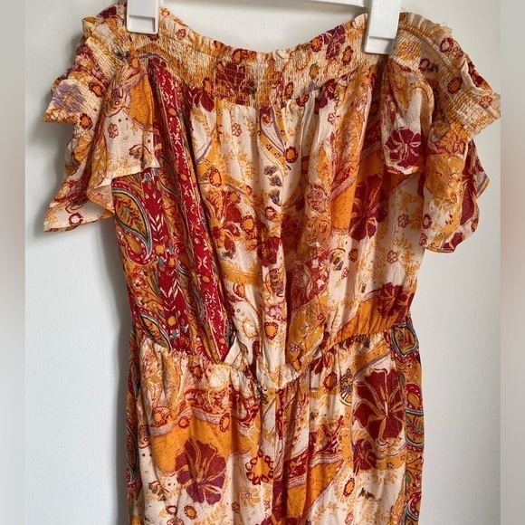 Free People NWOT Carmen Off Shoulder Jumpsuit - Picture 5 of 7